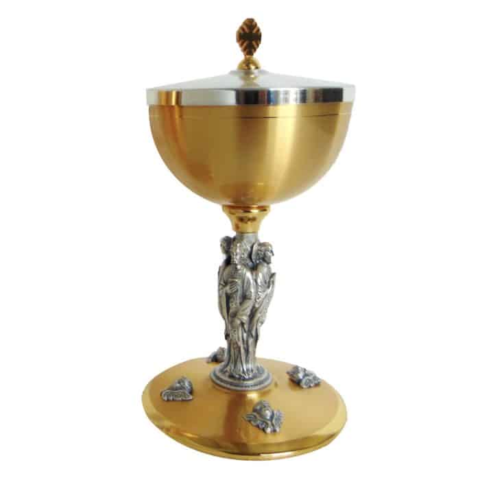 圣体盒 - 铸像 - 四福音作者与天使 - 杯直径11厘米，高24厘米 Catholic religious art