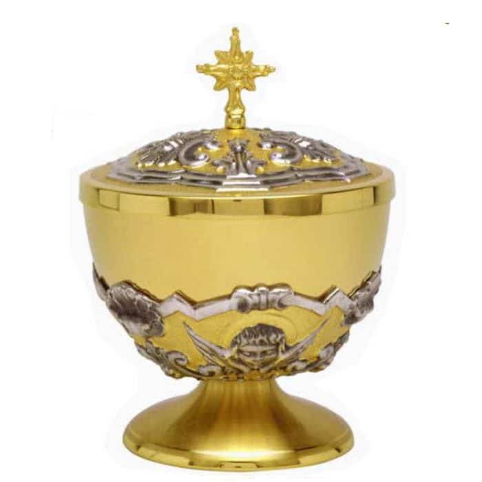 金属圣体盒 - 杯直径12厘米，高16厘米 Catholic religious art