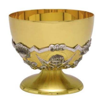 圣体盒 - 金属 - 圣体盘 - 杯直径12厘米，高10.5厘米
