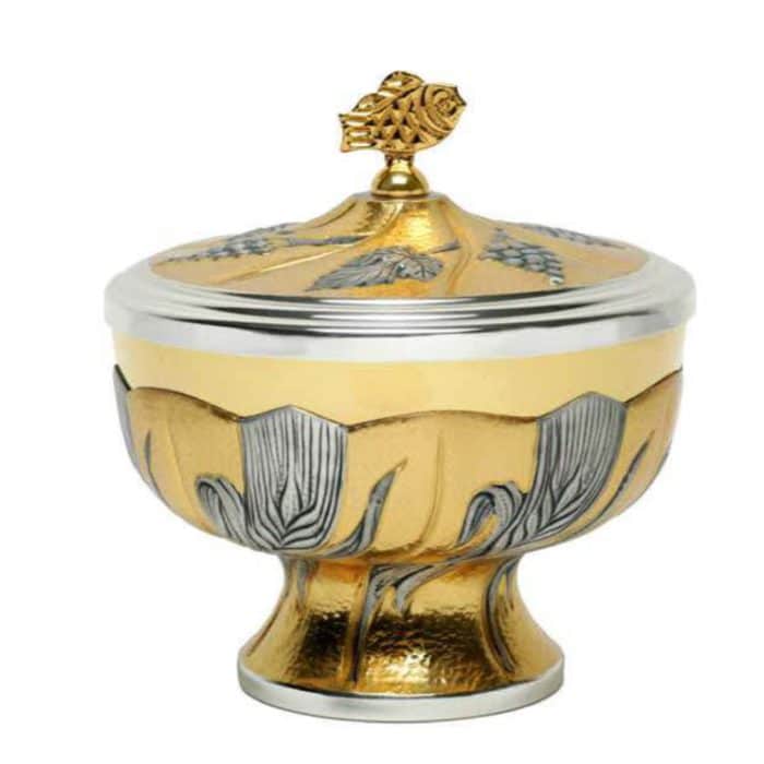 雕刻压纹圣体盒 - 高14.5 / 18.5厘米 Catholic religious art