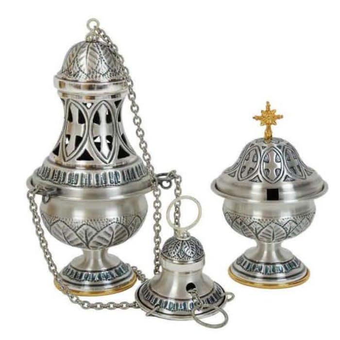 雕刻船型香炉，长13厘米，高25厘米 Catholic religious art