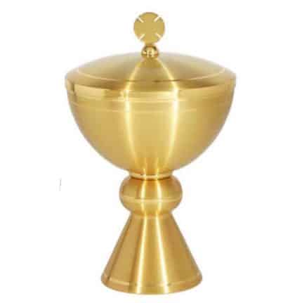 金属圣体盒，杯直径13厘米，高21.5厘米