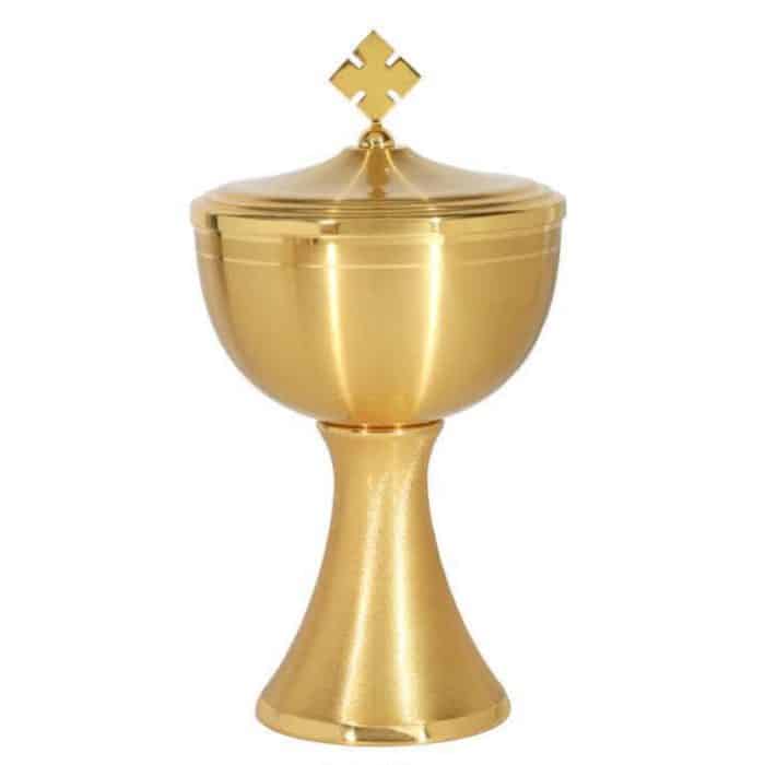 金属圣体盒，杯直径14厘米，高25厘米 Catholic religious art