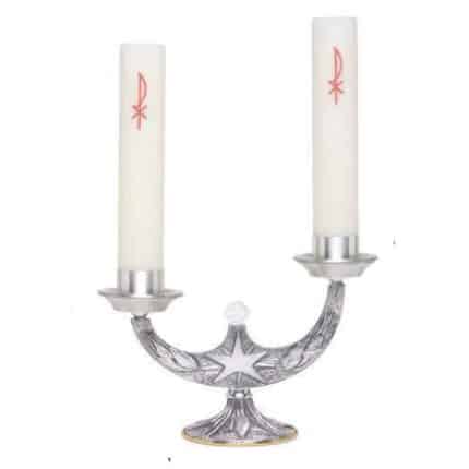 青铜烛台（双支烛），长25厘米，高20厘米