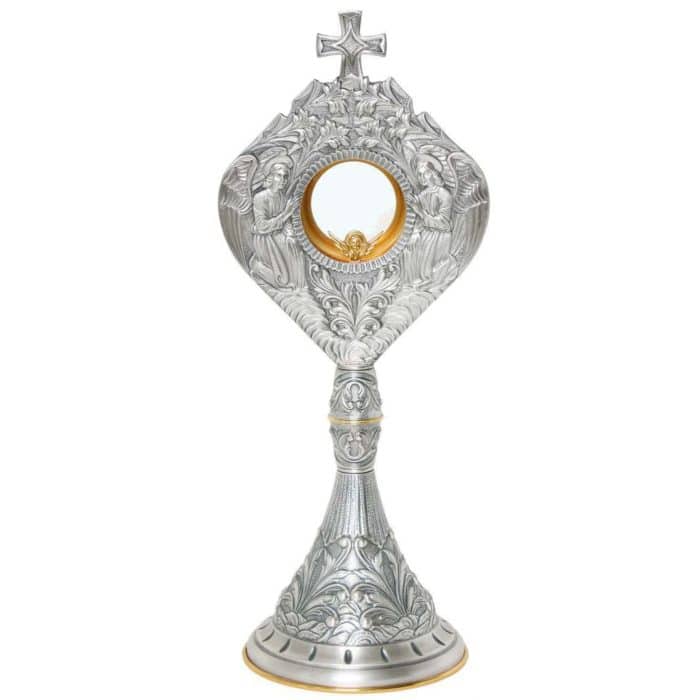 雕刻底座圣体光，高54厘米，直径21.5厘米 Catholic religious art