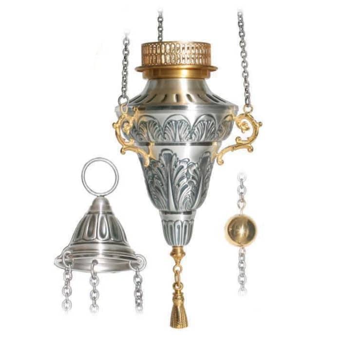 雕刻金属灯，直径15厘米 Catholic religious art