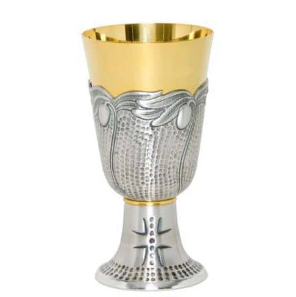 【现货】錾刻金属圣爵，杯直径9厘米，高17厘米