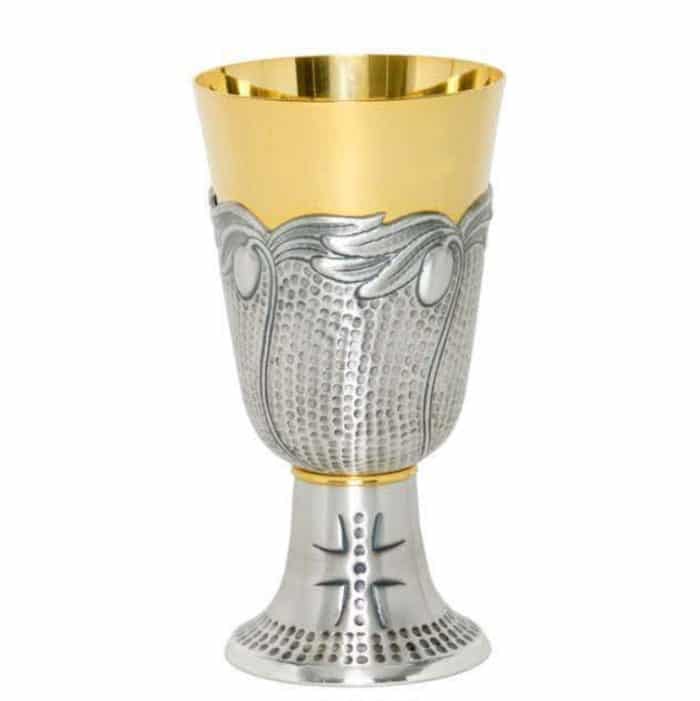 【现货】錾刻金属圣爵，杯直径9厘米，高17厘米 Catholic religious art