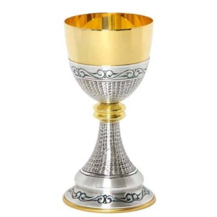 【现货】錾刻金属圣爵，杯直径10厘米，高21厘米