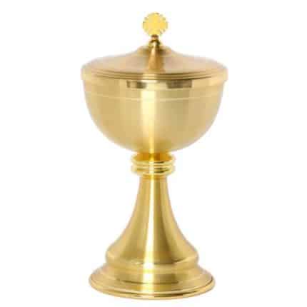 金属圣体盒，杯直径12厘米，高23.5厘米