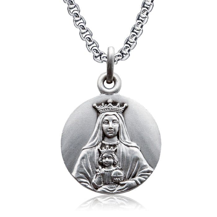 法国银圣牌-科罗莫托圣母-18mm-送钛钢链 Catholic religious art