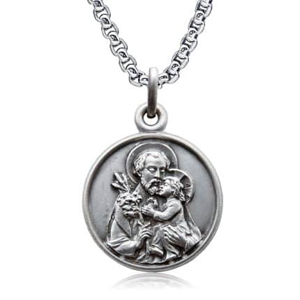 法国银圣牌-圣若瑟-18mm-送钛钢链