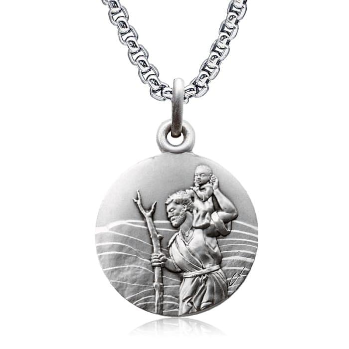 法国银圣牌-基多福司机主保新款-18mm-送钛钢链 Catholic religious art