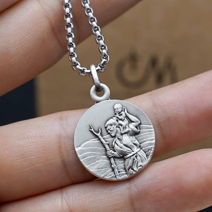 法国银圣牌-基多福司机主保新款-18mm-送钛钢链 Catholic religious art