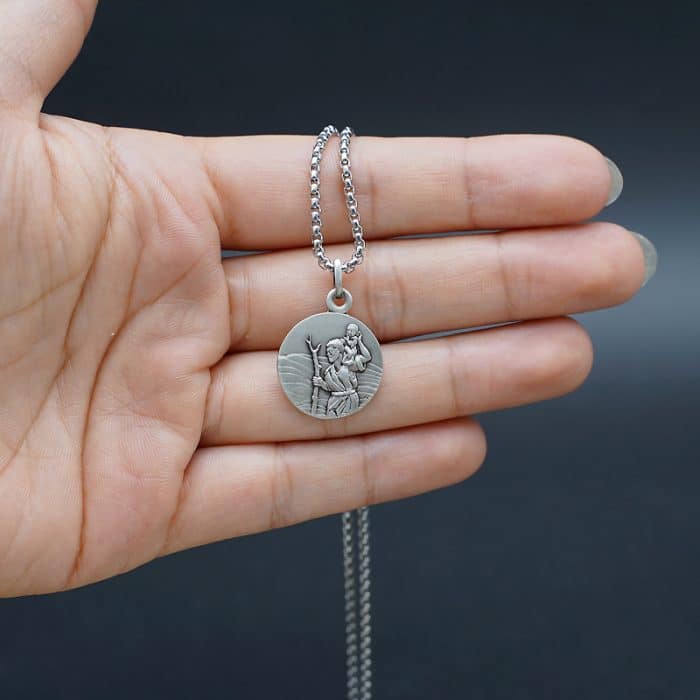 法国银圣牌-基多福司机主保新款-18mm-送钛钢链 Catholic religious art