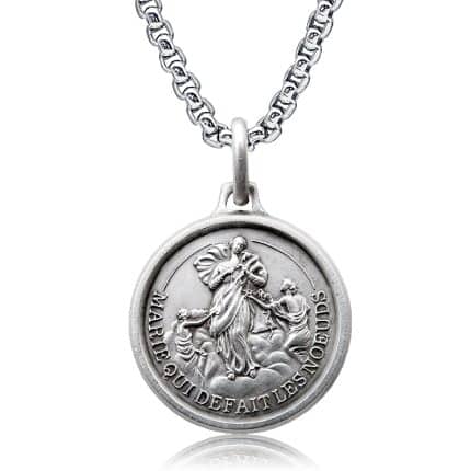 法国银圣牌-解结圣母-18mm-送钛钢链