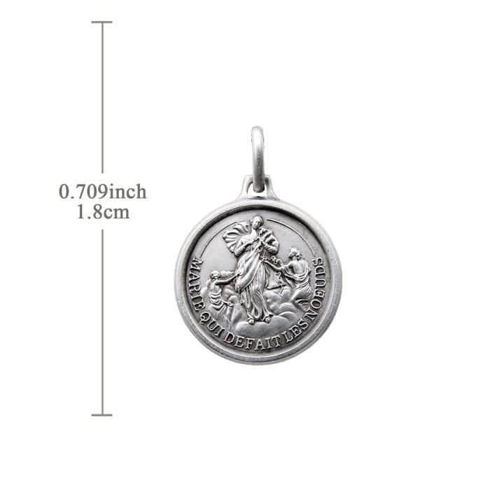 法国银圣牌-解结圣母-18mm-送钛钢链 Catholic religious art