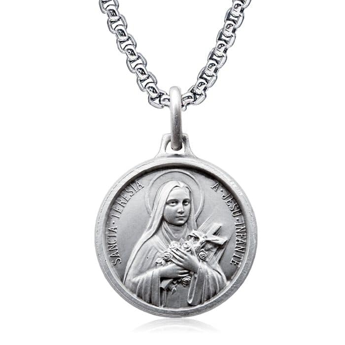 法国银圣牌-里修的德肋撒-18mm-送钛钢链 Catholic religious art