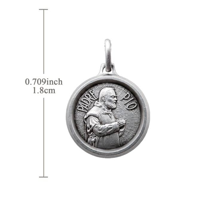 法国银圣牌-五伤庇护神父-18mm-送钛钢链 Catholic religious art