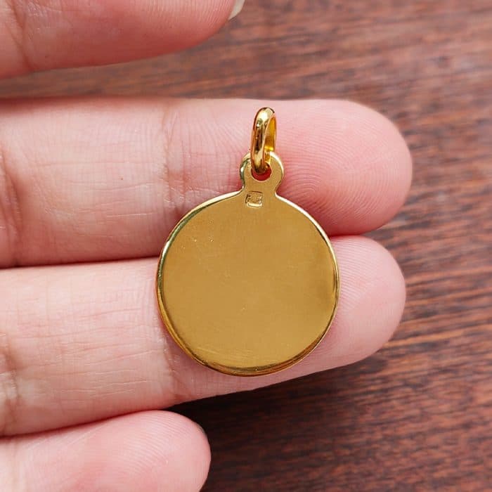 法国银圣牌- 温柔的圣母 - 金色 - 1.8cm Catholic religious art