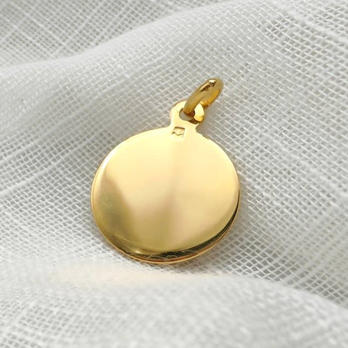 法国银圣牌- 温柔的圣母 - 金色 - 1.8cm Catholic religious art