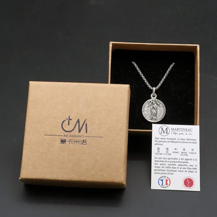 法国银圣牌-瓜达卢佩圣母-18mm-送钛钢链 Catholic religious art