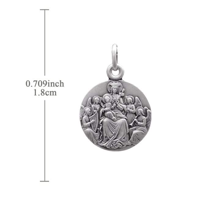 法国银圣牌-天使圣母-18mm-送钛钢链-送钛钢链 Catholic religious art