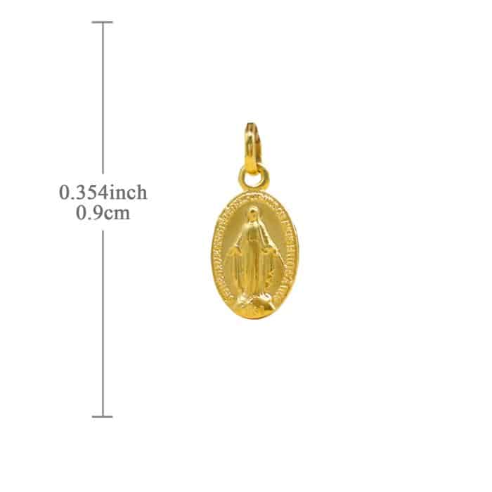 圣牌 - 显灵圣母 - 法国 - 750金 - 0.9x0.6cm-不含链 Catholic religious art