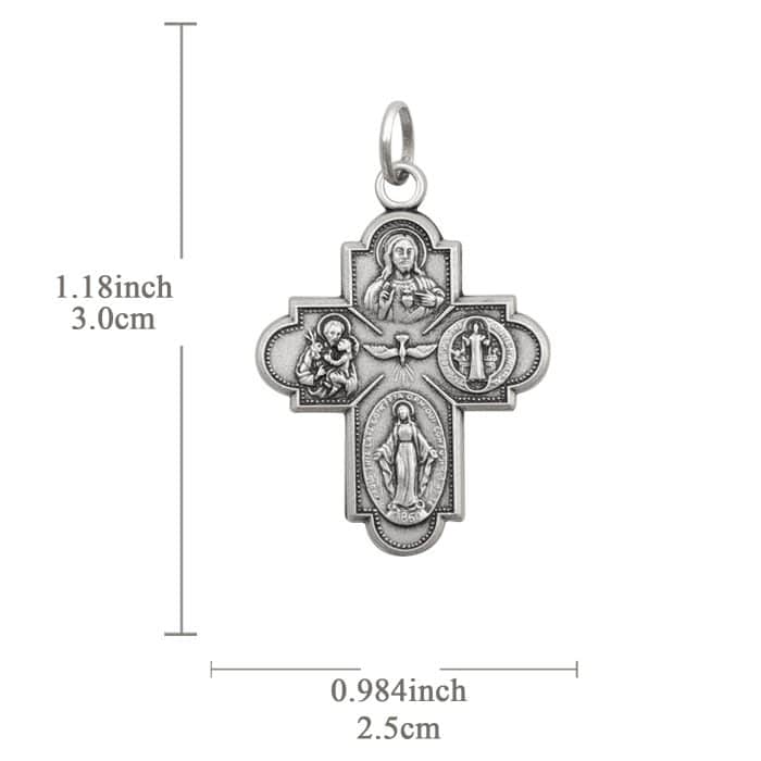 法国十字架 - 四通十字架 - 925银 Catholic religious art