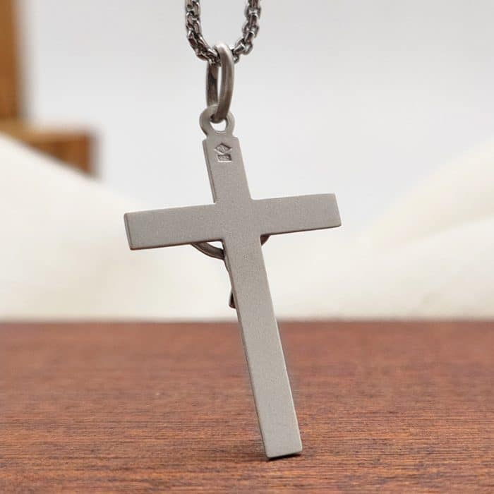 法国十字架 - 基督 - 925银 - 2.8x1.2cm Catholic religious art