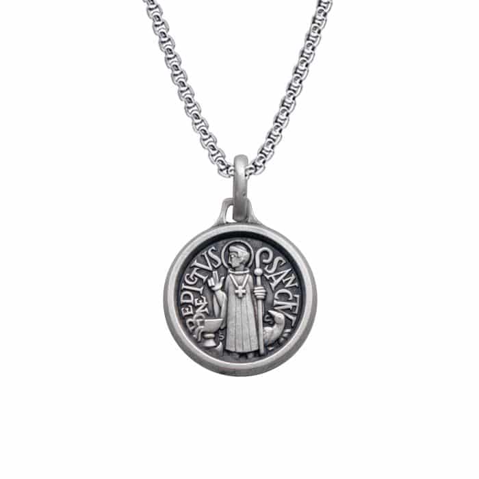 法国银圣牌- 高浮雕 - 925银 - 1.4cm Catholic religious art