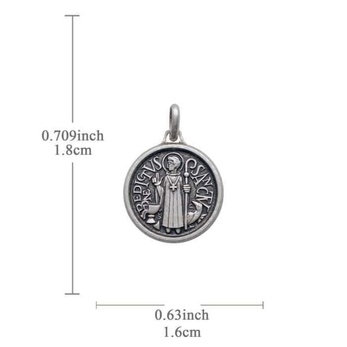 法国银圣牌- 圣本笃 - 925银 - 1.6cm Catholic religious art