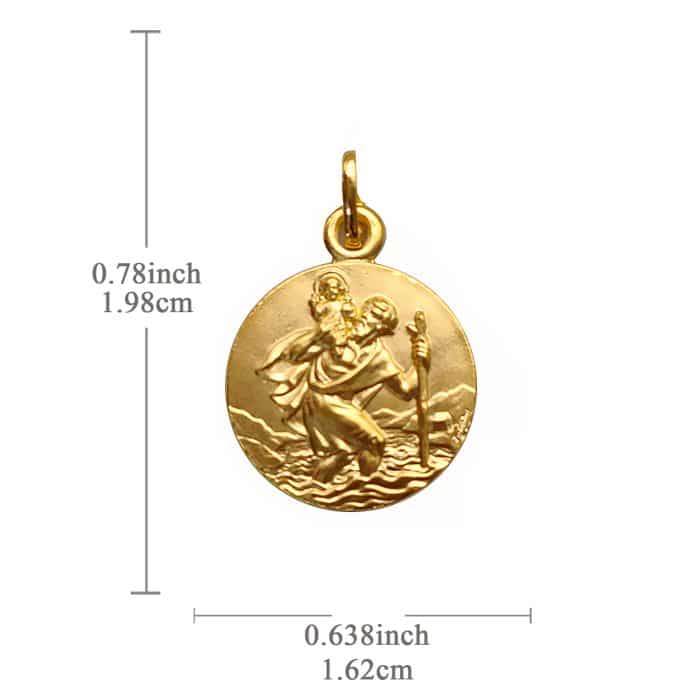 法国银圣牌- 圣基多福 - 金色 - 1.6cm Catholic religious art