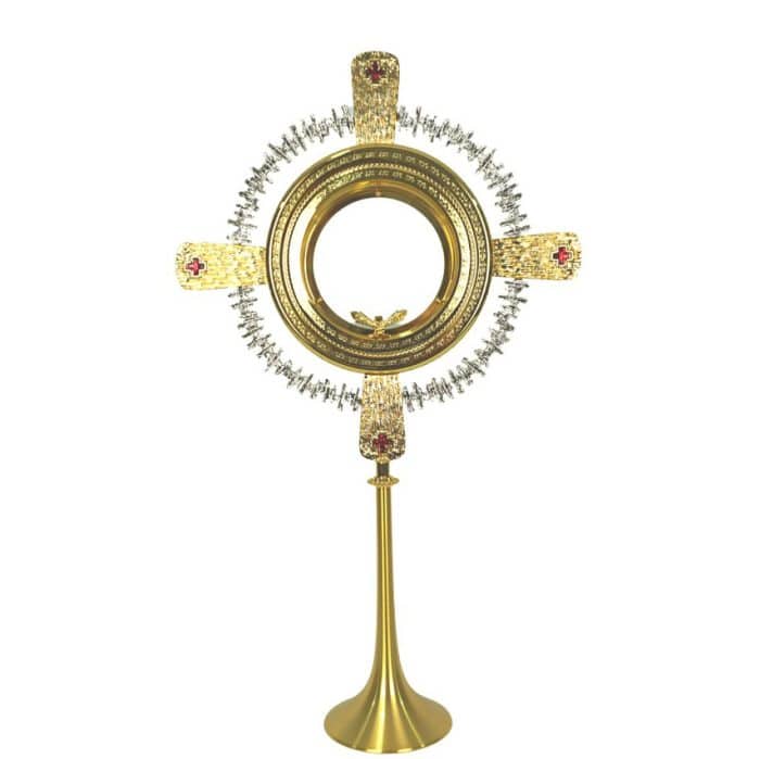 黄铜圣体光，适用大型圣体，高69厘米，匣直径16厘米 Catholic religious art