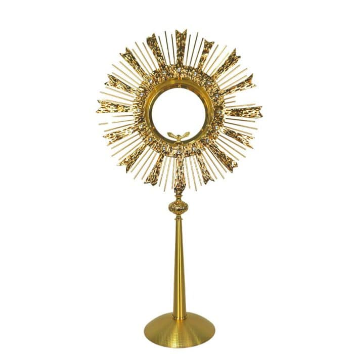 圣体光，适用大型圣体，高74厘米，匣直径16厘米，带白色宝石 Catholic religious art