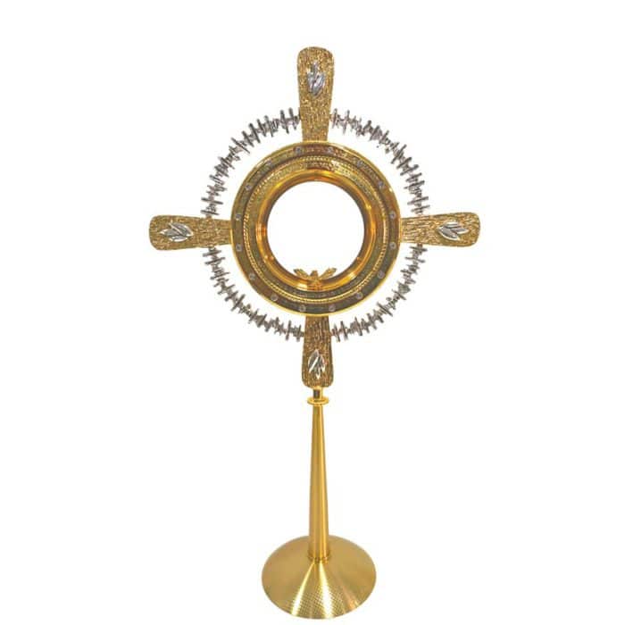 圣体光，适用大型圣体，高75厘米，匣直径16厘米，带白色宝石 Catholic religious art