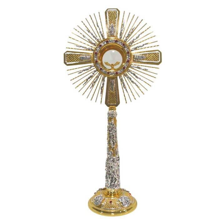 铸造双色黄铜圣体光，匣直径10厘米 Catholic religious art