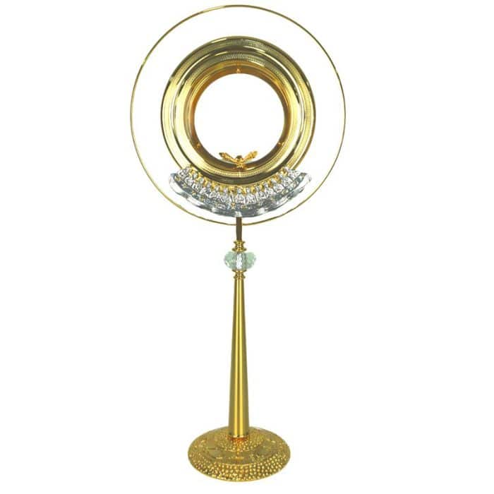 圣体光，适用大型圣体，带最后晚餐图案，高69厘米，匣直径16厘米 Catholic religious art