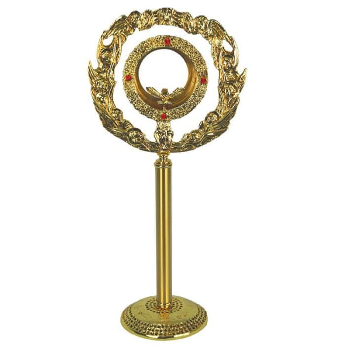 圣体光，带天使装饰，简约款，高50厘米，匣直径10厘米 Catholic religious art