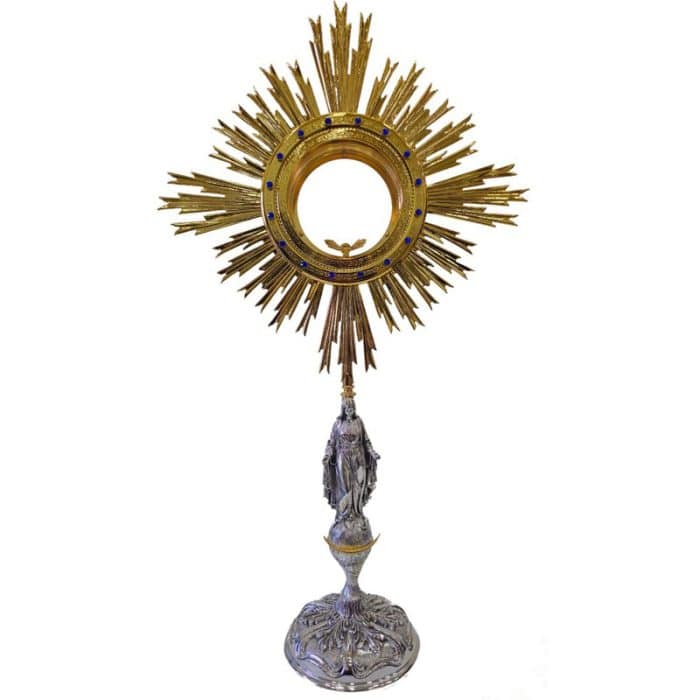 圣体光，圣母玛利亚神龛，匣直径10厘米 Catholic religious art