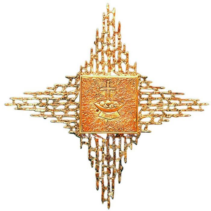 黄铜铸造壁挂圣体龛，80x80厘米，内盒20x20x20厘米 Catholic religious art