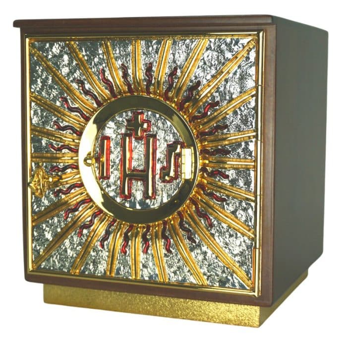 带木盒和展示的圣体龛，门尺寸22x22厘米，内盒30x30x28厘米 Catholic religious art