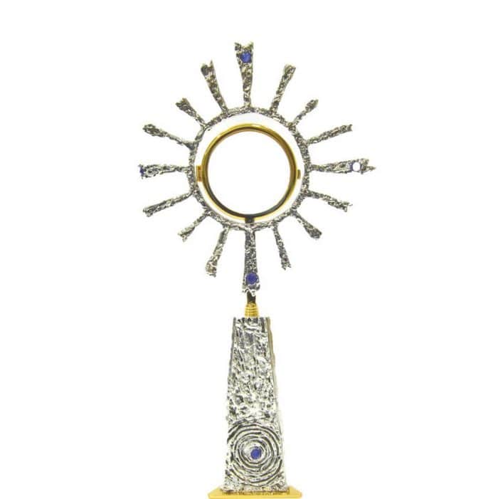 【现货】黄铜小圣体光，直径8厘米，高36厘米 Catholic religious art