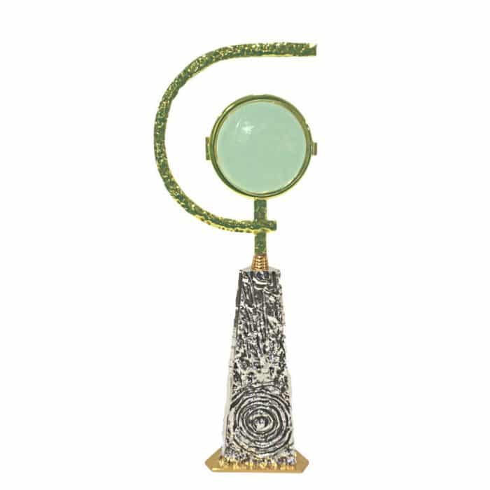 黄铜小圣体光，直径8厘米，高32厘米 Catholic religious art