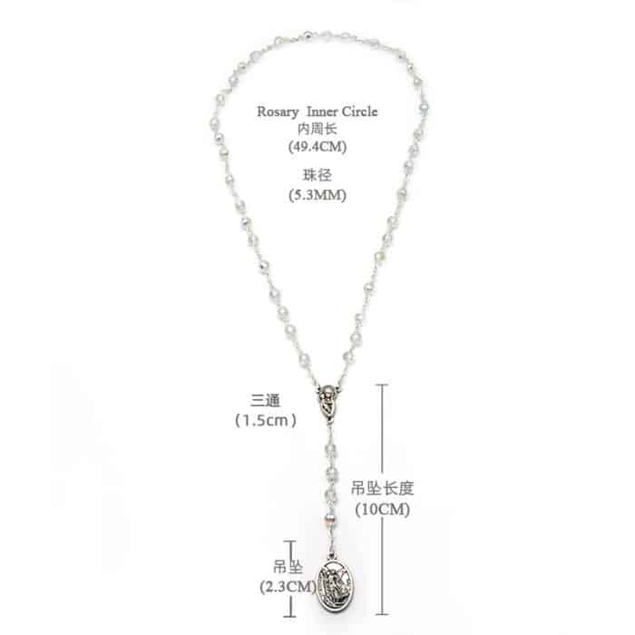 水晶天使念珠 - 意大利手工制作 - 圣弥额尔天使主题 Catholic religious art