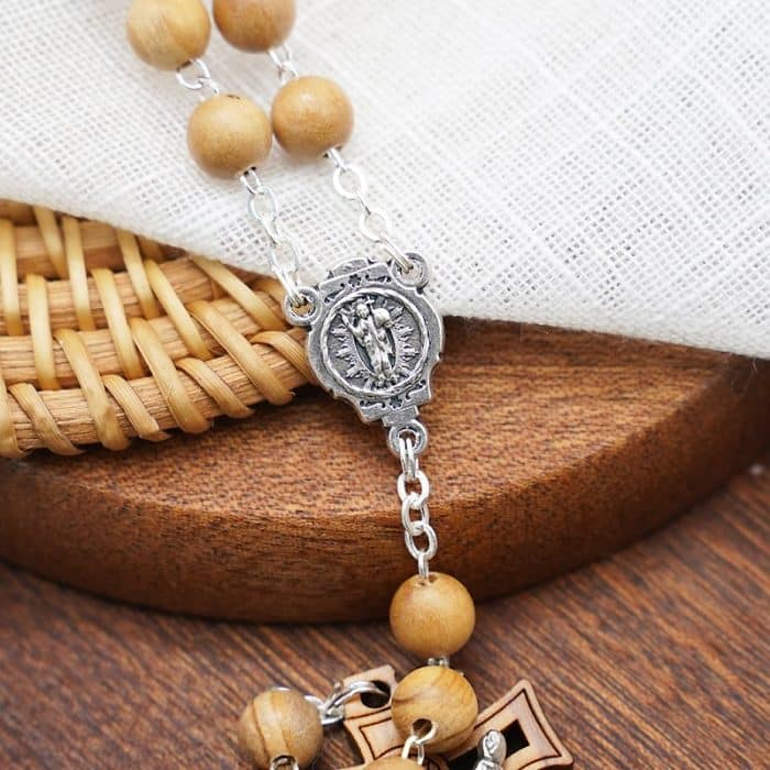 苦路主题高品质橄榄木念珠 - 附苦路经文 - 意大利制作 Catholic religious art