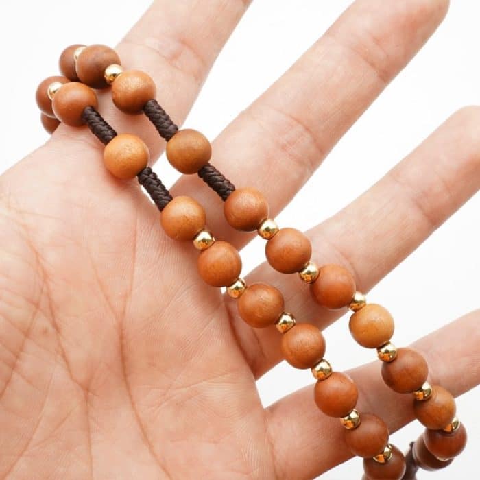 玫瑰念珠-若瑟年-手工枣木-原创款-若瑟经文-8mm Catholic religious art