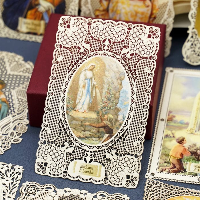 露德圣母 (Our Lady of Lourdes)-7x11cm Catholic religious art