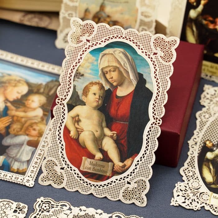 圣母抱耶稣 (Madonna with Jesus)-7x11cm Catholic religious art