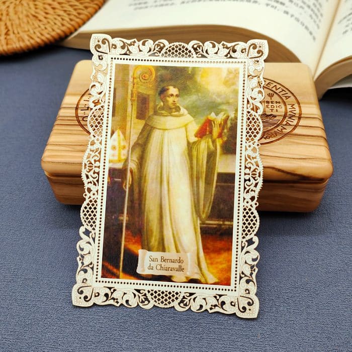 基亚拉瓦莱的圣伯尔纳德 (Saint Bernard of Clairvaux)-7x11cm Catholic religious art